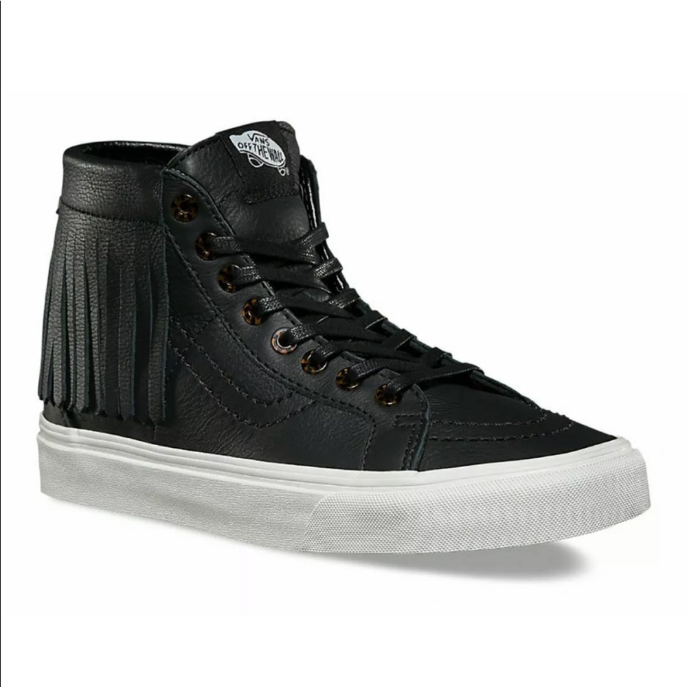 Vans Leather Fringed High-Top Sneakers